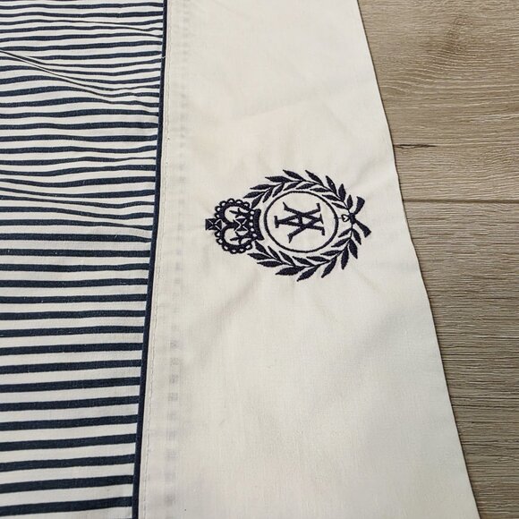 2 ADRIENNE VITTADINI BRITANNIA Navy & White Stripe Pillowcase Standard and King - Picture 2 of 5